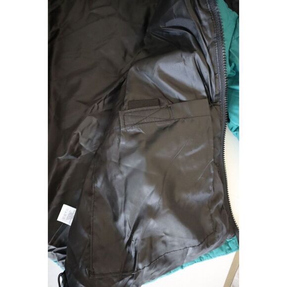 Aéropostale Men Sz L Green/Black Colorblock Heavyweight Hooded Puffer Jacket - Picture 8 of 12